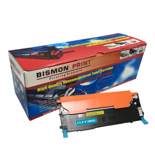 ตลับหมึกเทียบเท่า Toner Cartridge Compatible Samsung C406S Cyan, C406S Remanufactured